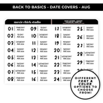 DATE COVERS 'AUGUST' - NEW FONTS & COLOR OPTIONS - NEW RELEASE