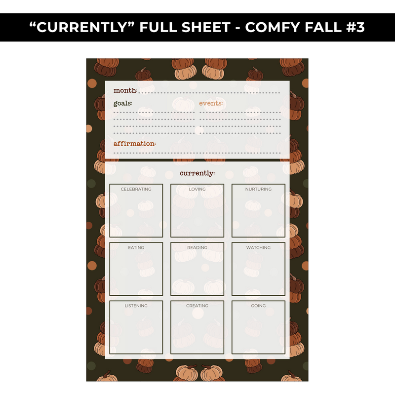 "CURRENTLY" LARGE SHEET #3 - COMFY FALL - NEW RELEASE