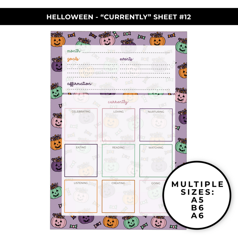 "CURRENTLY" LARGE SHEET #12 - HELLOWEEN - NEW RELEASE