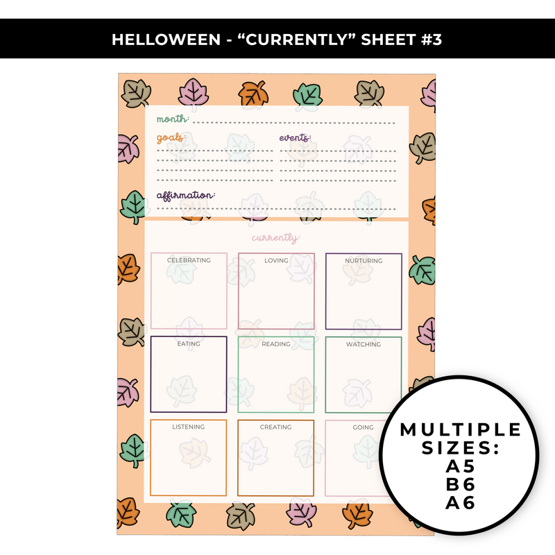 "CURRENTLY" LARGE SHEET #3 - HELLOWEEN - NEW RELEASE