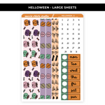 HELLOWEEN MOXIE CHICKS (HAND DRAWN) LARGE STICKER SHEETS - NEW RELEASE