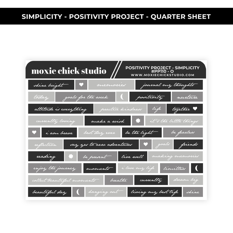 POSITIVITY PROJECT SIMPLICITY WORD STRIPS - NEW RELEASE